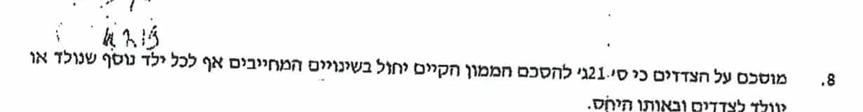 סע 8 לתוספת שניסחה רות דיין וולפנר בענין יפית שחר