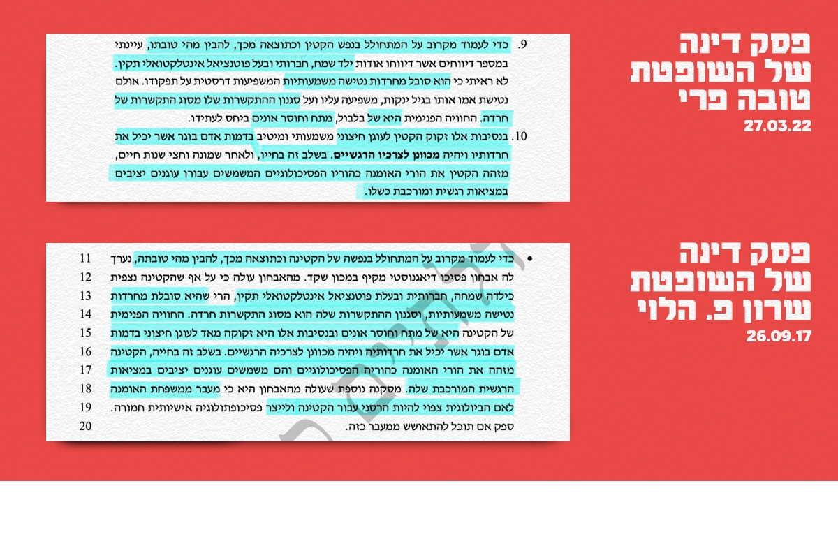 העתקה שלישית של השופטת טובה פרי מהשופטת שרון הלוי