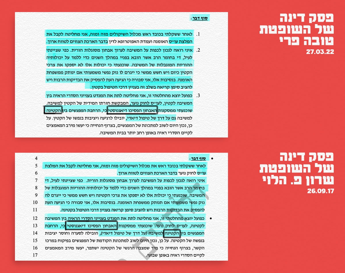 העתקה שניה של השופטת טובה פרי מהשופטת שרון הלוי