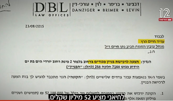 2015 עסקה החשאית של שלומי לחיאני דרך יהורם דניצגר למכור ב 52 מיליון שח