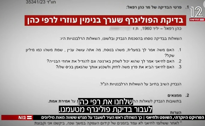 בדיקת פוליגרף של חיים עוזרי לרפאל רפי כהן בענין העוקץ של שלומי לחיאני יהורם שקד ויורם דניצגר