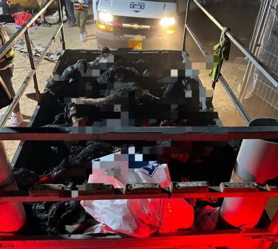 40 שאריות של גופות ילדים ותינוקות שנחתכו נורו ונשרפו
